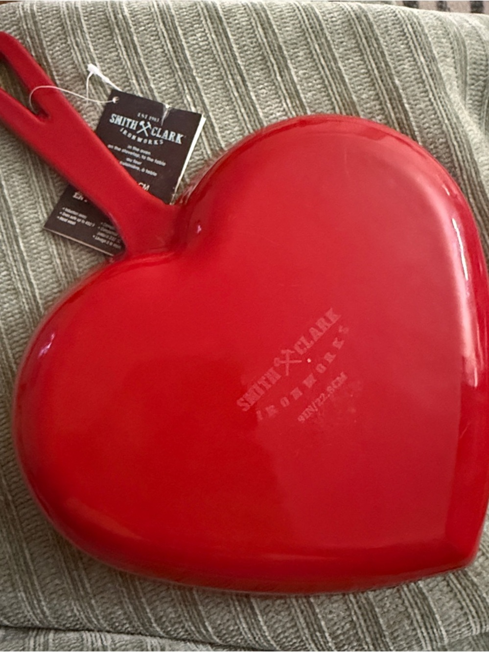 Smith & Clark heart shaped  cast iron skillet